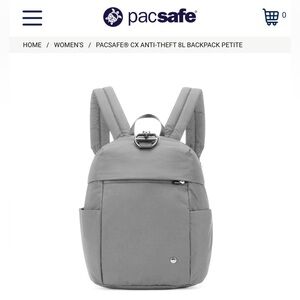 NWOT PACSAFE® CX ANTI-THEFT 8L BACKPACK PETITE